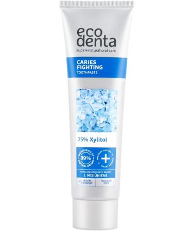 Ecodenta Caries Fighting Fluoride-Free Toothpaste with Xylitol Lime Essential Oil - 100ml