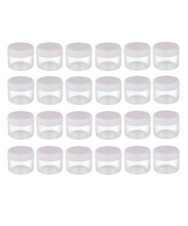 Vasana 24 pieces 20 g 20 ml Refillable empty empty plastic cosmetic container with white plastic screw cover for make-up cream lotion eyeshadow nail nails powder gemstones pearls jewelry jewelry jewelry