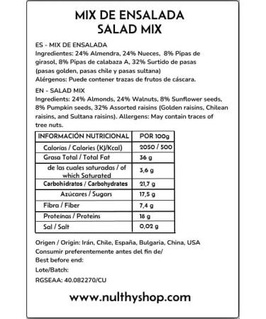  NULTHY NULTHY - Salad mix - Natural dried fruit mix - Address your salads with a different touch - Gluten free - Vegan (1kg) - Buy Online on GoSupps.com