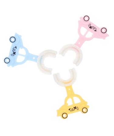 Foytoki 3 pieces manual silicone toothbrush mouth cleaning tool tooth cleaning brush toothbrush children
