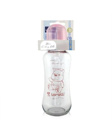 Lorelli Baby Glass Bottle 240 ml | Silicone Teat Lid for Newborns | Pink Color | International Shipping Available - Buy Online on GoSupps.com
