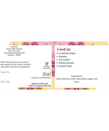 NENA Natural Gulkand | 225 g | with Rock Sugar | Rose Petal Jam | Glass Jar - Buy Online on GoSupps.com