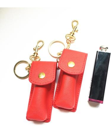 Lipstick Keychain Holder | Lip Balm Keychain | 2pcs Red Pouch Bags for Women | Purse Storage Solutions - Buy Online on GoSupps.com