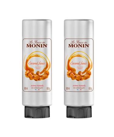 Premium Caramel sauce | 2 x Monin Caramel Sauce 500ml for Mochas Coffee Chocolate Dessert Sauce ice cream topping and more