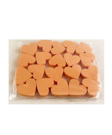 40Pcs Heart Shape Double Sided Disposable Double Sided Nail File Double-Sided Sponge Nail Buffer Heart-Shaped Washable Nail Care File Block Nail Polishing Manicure Tools for Salon (ORANGE)