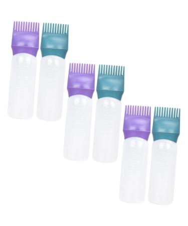 GALPADA 6 pi ces Flacon Applicateur Peigne pour Coloration Cheveux Bouteille Plastique avec chelle Gradu e Pratique pour Appliquer Huile et Lotion Aux R utilisable et Facile