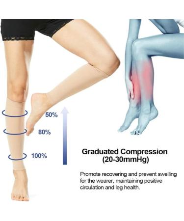 Regular Graduated Compression Sleeves for Men & Women - Firm Support Footless Socks for Varicose Veins Shin Splints Edema Recovery & Diabetic Flights | Hautton - Buy Online on GoSupps.com