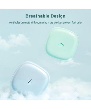 Slim Retainer Holder with Vent Holes | Portable Night Guard Case for Travel | Magnetic Closure Aligner Case Compatible with Invisalign (Pastel Blue - Buy Online on GoSupps.com