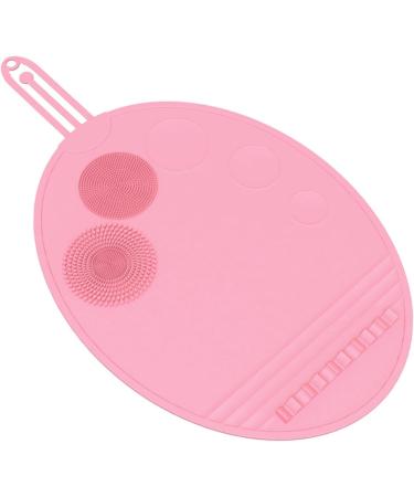 MagiDeal Brush Cleaning Mat Cosmetic Brushes Scrubber Mat Makeup Brush Holder Portable Washing Tool for Makeup Brush Sponge Powder Pink - Buy Online on GoSupps.com