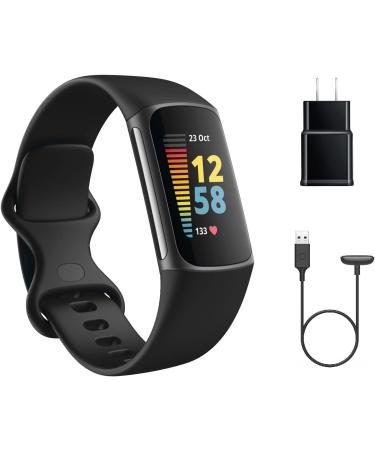 Fitbit Charge 5 Advanced Fitness Tracker with GPS, Heart Rate, Sleep & Health Tracker - Power Bundle | Graphite Stainless Steel - Buy Online on GoSupps.com