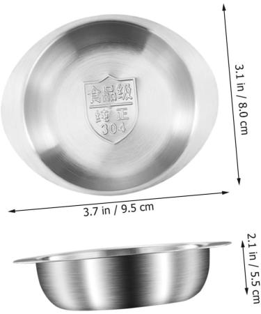 Zerodeko Stainless Steel Soy Sauce Dish Soy Sauce Bowls Soy Sauce Dispenser Small Condiment Bowls Metal Sauce Bowls Stainless Bowls Sauce Containers Travel Pickles Portable re-usable 9.50X8.00X5.50CM Silver - Buy Online on GoSupps.com