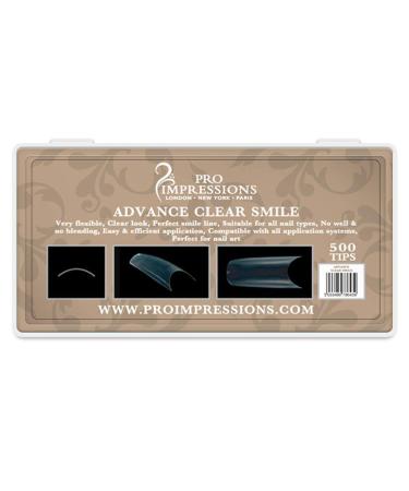 Pro Impressions Advance Clear Smile 50 Nail Tips Size 8