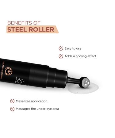The Man Company Under Eye Gel with Cooling Massage Roller - 15gm | Dark Circles, Fine Lines, Puffy Eyes | Caffeine & Hyaluronic Acid - Buy Online on GoSupps.com