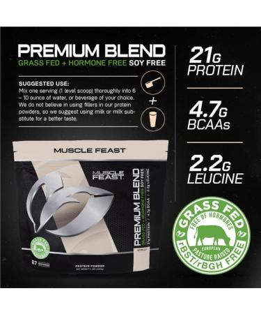 Muscle Feast Premium Grass-Fed Whey Protein Powder - Natural Vanilla | 5lb Hormone-Free eCommerce Worldwide Shipping - Buy Online on GoSupps.com