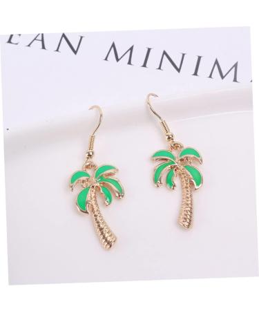 Delicate Green Coconut Tree Dangle Earrings for Women - Creative Miss Ear Jewelry - Buy Online on GoSupps.com