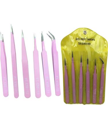 6pcs Anti-Static Tweezers Set - Precision Stainless Steel for Eyebrows Eyelashes & BGA Electronics | International Shipping - Buy Online on GoSupps.com