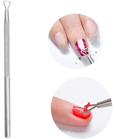 1Pcs Stainless Steel Nail Gel Polish Remover Triangle Stick Rod Cuticle Pusher Art Tools with PU Bag Comfortable and Environmentally - Buy Online on GoSupps.com