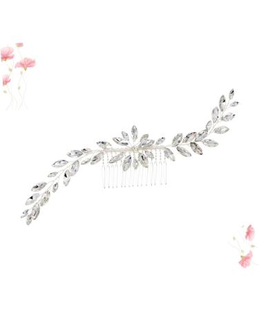 Housoutil Wedding Hair Barrette Rhinestone Headpiece Wedding Hair Clip Bridal Headpiece Bride Hair Clip Leaf Hair Pin Rhinestone Hair Accessories Hair Barrettes Miss Horse Eye Comb - Buy Online on GoSupps.com