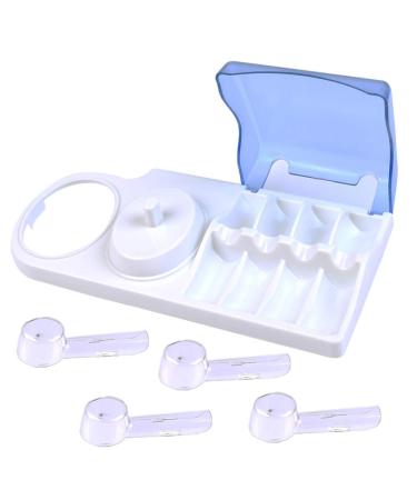 Fororeh toothbrush holder toothbrush container for electrical toothbrushes electro toothbrush holder brush holder (4 toothbrush covers and loading stands) compatible with oral-B electric toothbrush