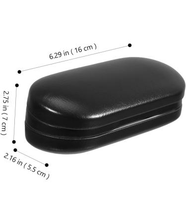 UTHCLO Double Layer Glasses Case - Portable Organizer Hard Glasses Holder Travel-Friendly Black PU Leather 16x7x5.5cm - Buy Online on GoSupps.com