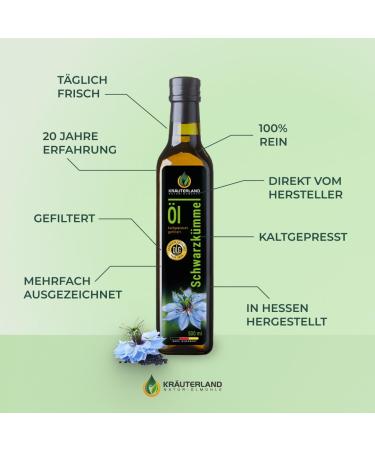 Kr uterland Black Cumin Oil 500ml - 100% Natural Cold-Pressed Egyptian Oil for Health & Wellness - Buy Online on GoSupps.com