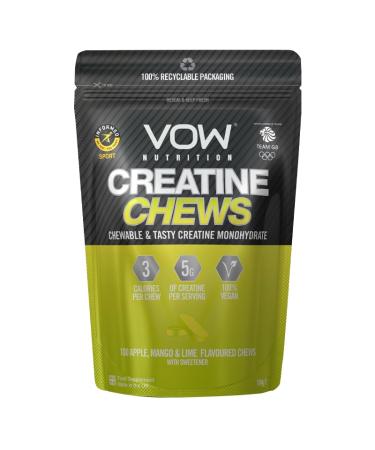 VOW Nutrition Creatine Chews 100 Flavoured Chews Creatine Monohydrate Convenient & Tasty Chewable Creatine Informed Sports Approved (Apple Mango & Lime)