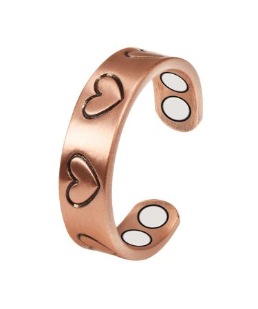 EnerMagiX Pure Copper Magnetic Rings Copper Rings for Women with 4 Magnets Jewelry for Ladies