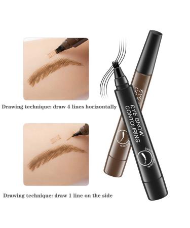 Materialm Magical Waterproof Brow Pen - 4 Tipped Microblading Eyebrow Pencil in Dark Brown - Buy Online on GoSupps.com