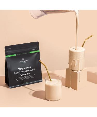 The Protein Works Vegan Diet Meal Replacement Extreme - Strawberries 'n' Cream 500g | Plant Based Shake with Added Vitamins for Weight Loss | 8 Servings - Buy Online on GoSupps.com