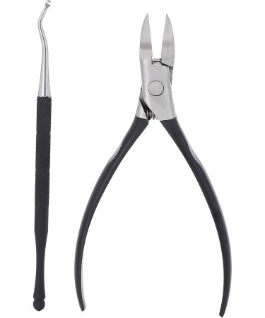 Verdant Touch Ingrown Toenail Nippers Stainless Steel Toenail Nippers and Lifter Set for Ingrown Nail Care Professional Pedicure Tools Black - Buy Online on GoSupps.com