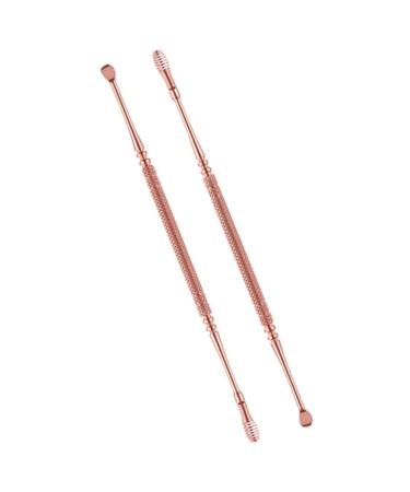 Bluelanss 2pcs Earwax Removal Tool Ear Cleaning Tool Stainless Steel Earwax Removal Tool Spiral Ear Pick Canal Cleaner Ear Wax Removal Kit Ear Wax Remover Rose Gold