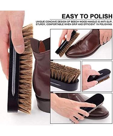 MAXIMILIAN Shoe Polish Kit with Black and Neutral Polish - Shoe Shine Essentials Kit for Leather Shoes - Includes 2 Polish Applicator Brushes, Soft Horsehair Brush, Shoehorn, and Cloth - Size M Black - Buy Online on GoSupps.com