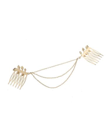 Jiklophg Chic Chain Leaf Headband Hair Comb Slide