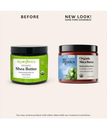 Sky Organics Organic Shea Butter 16 Oz - USDA Certified, 100% Raw & Unrefined for Softening, Smoothing & Radiance Boost - Body & Face Shea Butter - 1 Pound Pack - Buy Online on GoSupps.com