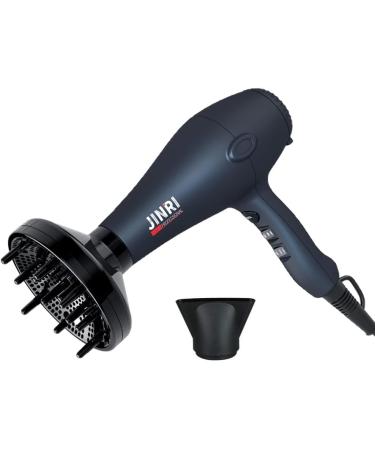 Jinri 1875W Professional Ionic Salon Hair Dryer - Lightweight Corded 2 Speed & 3 Heat Settings with Cool Button Concentrator Diffuser & Styling Pik Comb - International Shipping Available - Buy Online on GoSupps.com