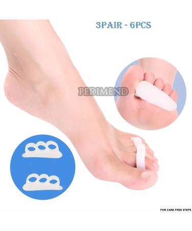PEDIMEND Silicone Gel Hammer Toe Protector 3PAIR - 6PCS | Toe Straightener for Hammer Toe, Mallet Toe, Claw Toe | Unisex Foot Care - Buy Online on GoSupps.com