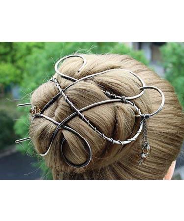 Silver Celtic Hair Clip - Large Metal Hair Fork for Long Thick Hair - Women's Christmas Gift - Buy Online on GoSupps.com