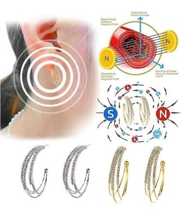 Lymphatic Activity Hoop Earrings Lymphatic Diamond Hoop Earrings Magnetic Earrings for Weight Loss Women Lymphvity Magnetic Therapy Earrings (2 Pairs-Q) - Buy Online on GoSupps.com