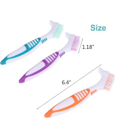 Wenplus Denture Cleaning Brush - Double Sided Toothbrush for False Teeth - 4 Pack (WEP-247O) - Buy Online on GoSupps.com