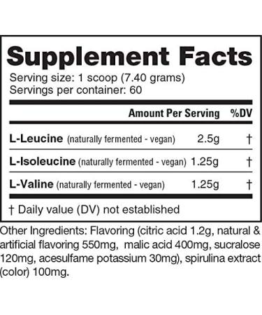 NutraBio BCAA 5000 Powder - Vegan Fermented BCAAs for Lean Muscle Growth & Recovery - Blue Raspberry Flavor, Zero Fat, Sugar, Carbs - 60 Servings - Buy Online on GoSupps.com