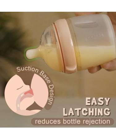 Haakaa Gen.3 Silicone Anti-Colic Baby Bottle with Slow Flow Nipple - 5.4oz/160ml Peach - Buy Online on GoSupps.com