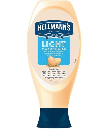 Hellmann's Light Mayonnaise 100% recycled plastic bottle light mayo for sandwiches wraps and salads 750 ml (Pack of 2) - Buy Online on GoSupps.com