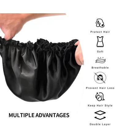 Shop Satin Hair Night Bonnets - Adjustable Sleep Caps for Women | 2 Pack - Perfect for Healthy Hair - Buy Online on GoSupps.com