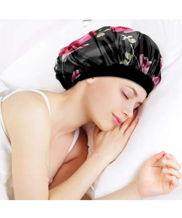 2 Pack Women's Satin Sleep Cap | Hair Care for Long & Curly Hair | Elastic Satin Hair Bonnet - Buy Online on GoSupps.com