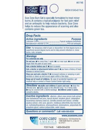 Scar Zone Burn Pain Relief Gel - Extra Strength Topical Analgesic for Minor Cuts, Burns & Abrasions (0.5 oz) - Buy Online on GoSupps.com