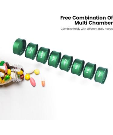 Bamboo Pill Organizer: Portable Waterproof 7-Day Medicine Box | BPA Free Vitamin Fish Oil & Supplement Holder - Green - Buy Online on GoSupps.com