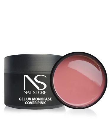 Nail Store NAILSTORE - Monophasic UV/LED Builder Gel Cover Pink - Medium Density - Self-Leveling - Camouflage - Easy to File - Suitable for Refilling and Stretching with a Card