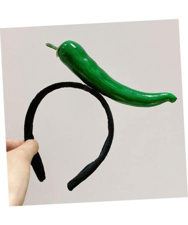 SKISUNO Chili Hair Hoop Headband Hair Accessories for Kids Chili Pepper Hat Chili Design Hair Hoop Fruit Man Elastic 1 count (Pack of 1) Green - Buy Online on GoSupps.com