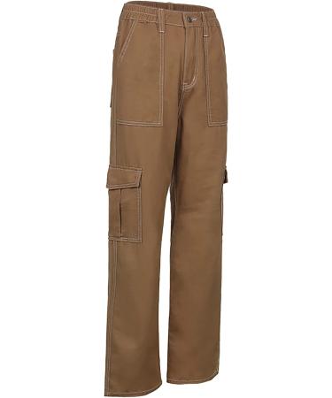 Y2K Women s Parachute Cargo Pants - Vintage Baggy Track Pants for E-Girl Streetwear | 90s Style | Lang 06-Braun M - Buy Online on GoSupps.com