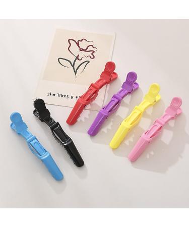 Crocodile Clips Hair Sectioning Hair Clips For Styling Colorful Hair Clips Hairdressing Clips for Salon Hair Cutting Clips for Hairdresser(10pck) (6 blue + yellow + black + purple + pink + red) blue + yellow + black + purple + pink + red 6 - Buy Online on GoSupps.com